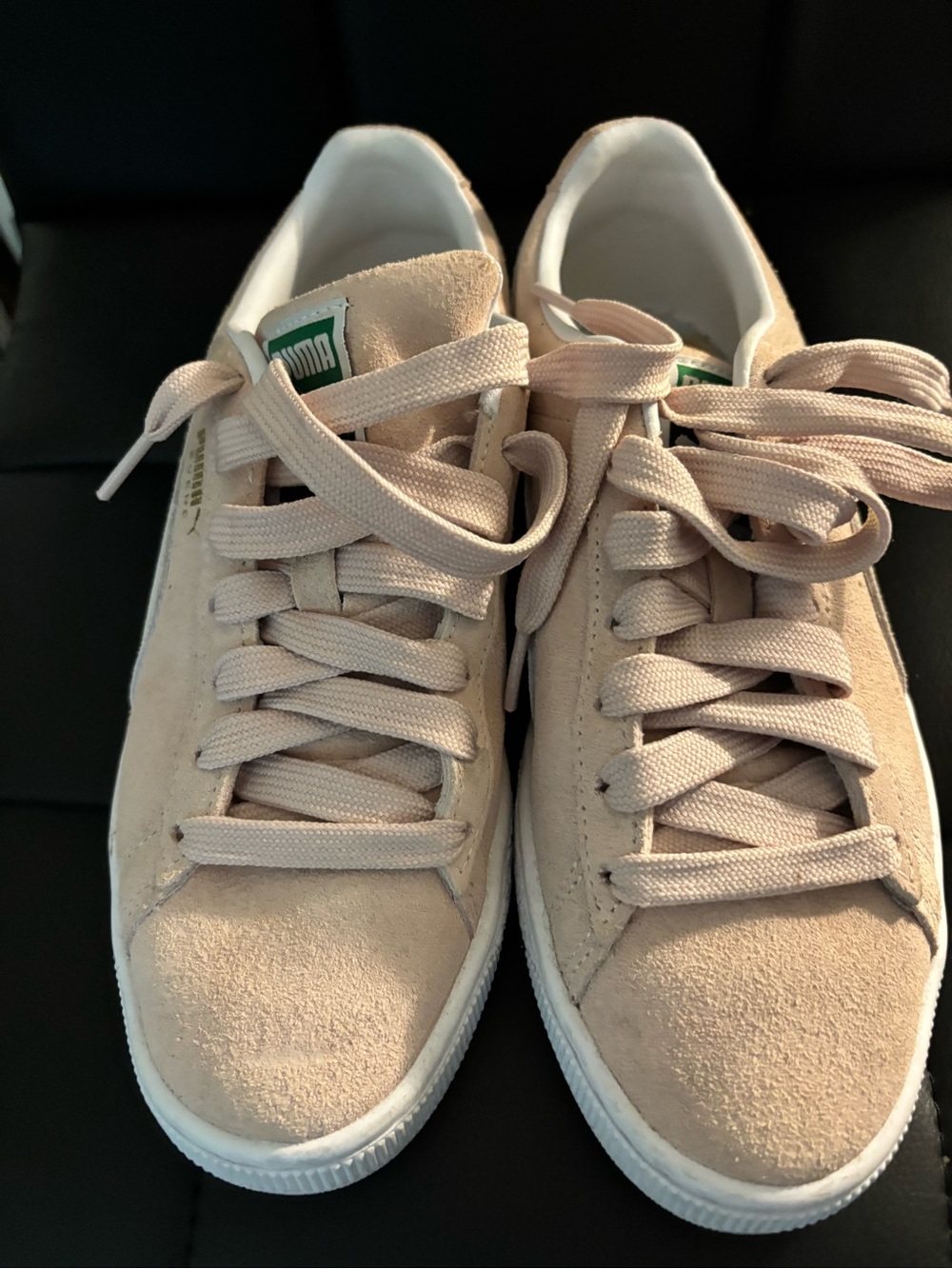 Puma Suede Low-Top Sneakers in Pale Pink